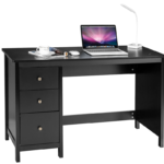 Computer Desk Study Writing Desk Home Office Workstation with 3 Drawers Black | Office Furniture | Furniture near me | Furniture Store near me | Furniture market near me | office furniture near me