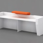 2 Person Front Desk White Reception Desk with Logo | Furniture near me | Furniture Store near me | Furniture market near me | office furniture near me