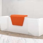 2 Person Front Desk White Reception Desk with Logo | Furniture near me | Furniture Store near me | Furniture market near me | office furniture near me