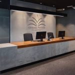 Marble and Wood Reception Desk | Furniture near me | Furniture Store near me | Furniture market near me | office furniture near me