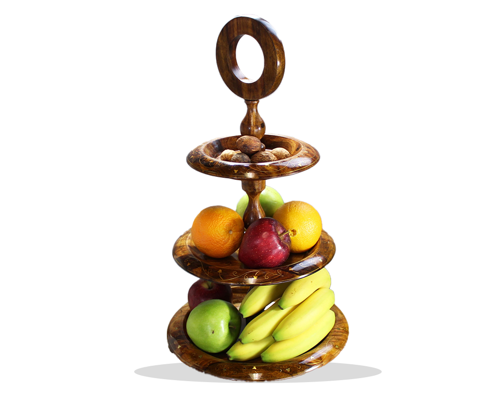 3 Portion Wooden Serving Tray