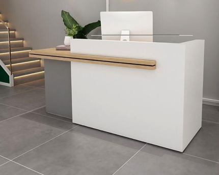 Small front desk | small front desk with drawers | small front desk for small spaces | small modern reception desk design | small front desk reception | small front desk table | small front desk for salon