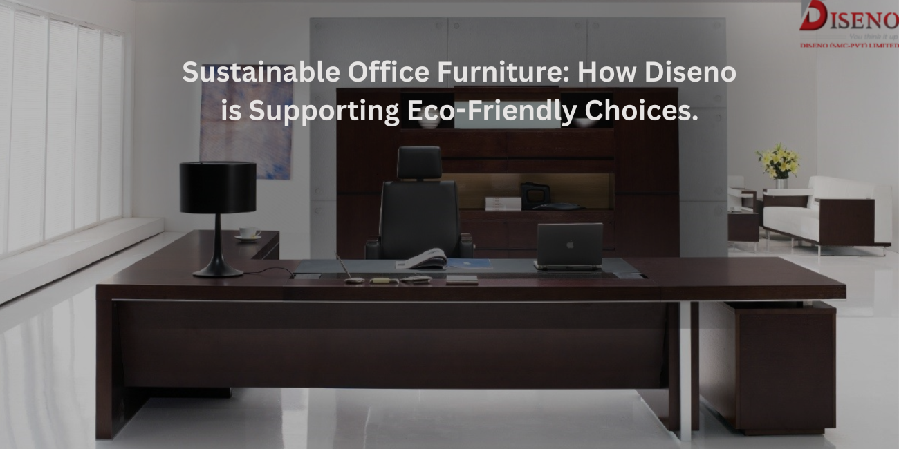 Eco-friendly office furniture setup with sustainable workspace design