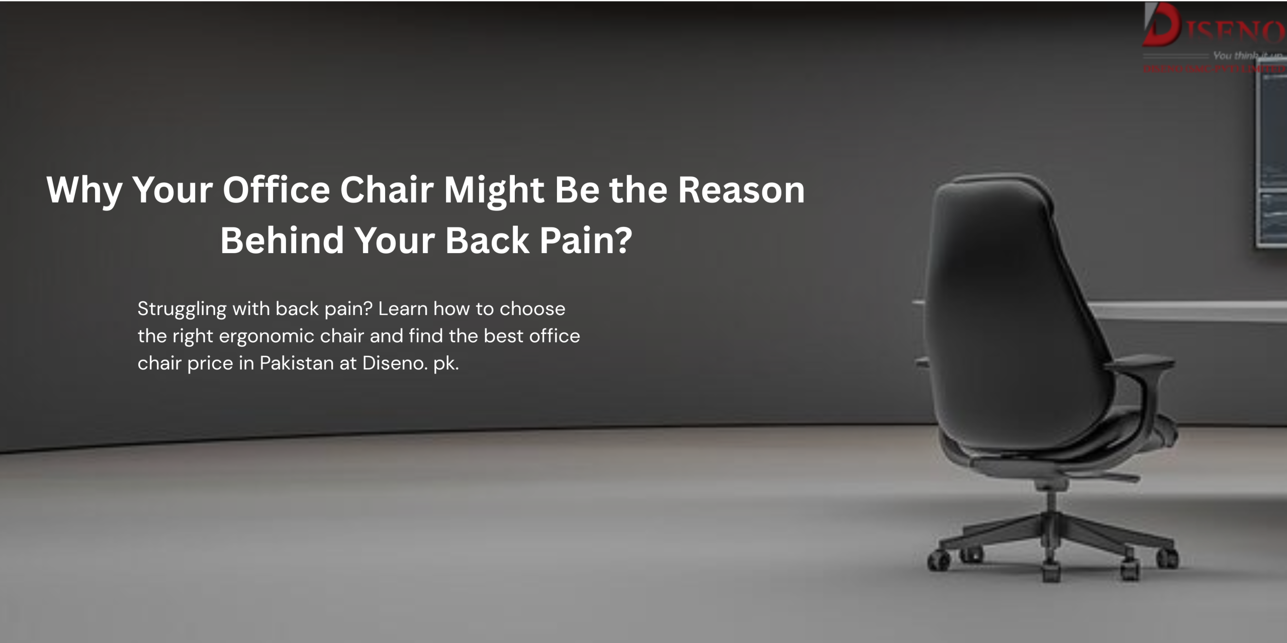 office chair causing back pain and poor posture in a modern workstation